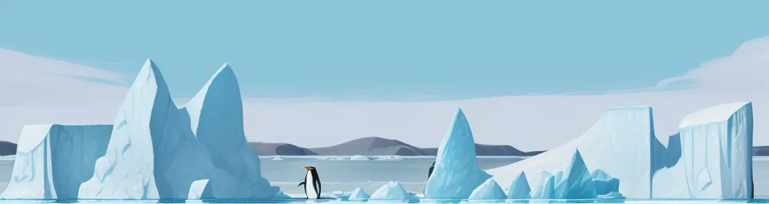 Image of a penguin on an iceberg